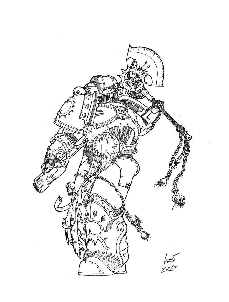 40k Chaos Space Marine Coloring Pages
